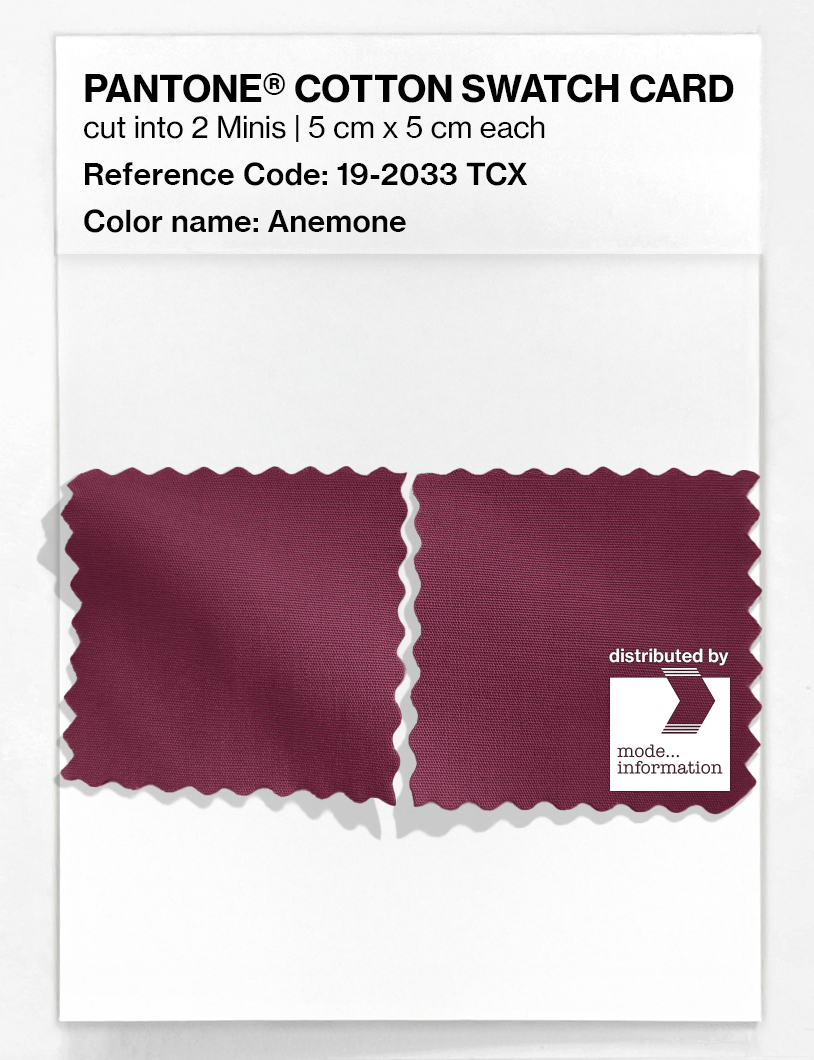Product image 4 of the product “PANTONE® COTTON SWATCH CARD 19-2033 TCX Anemone ”