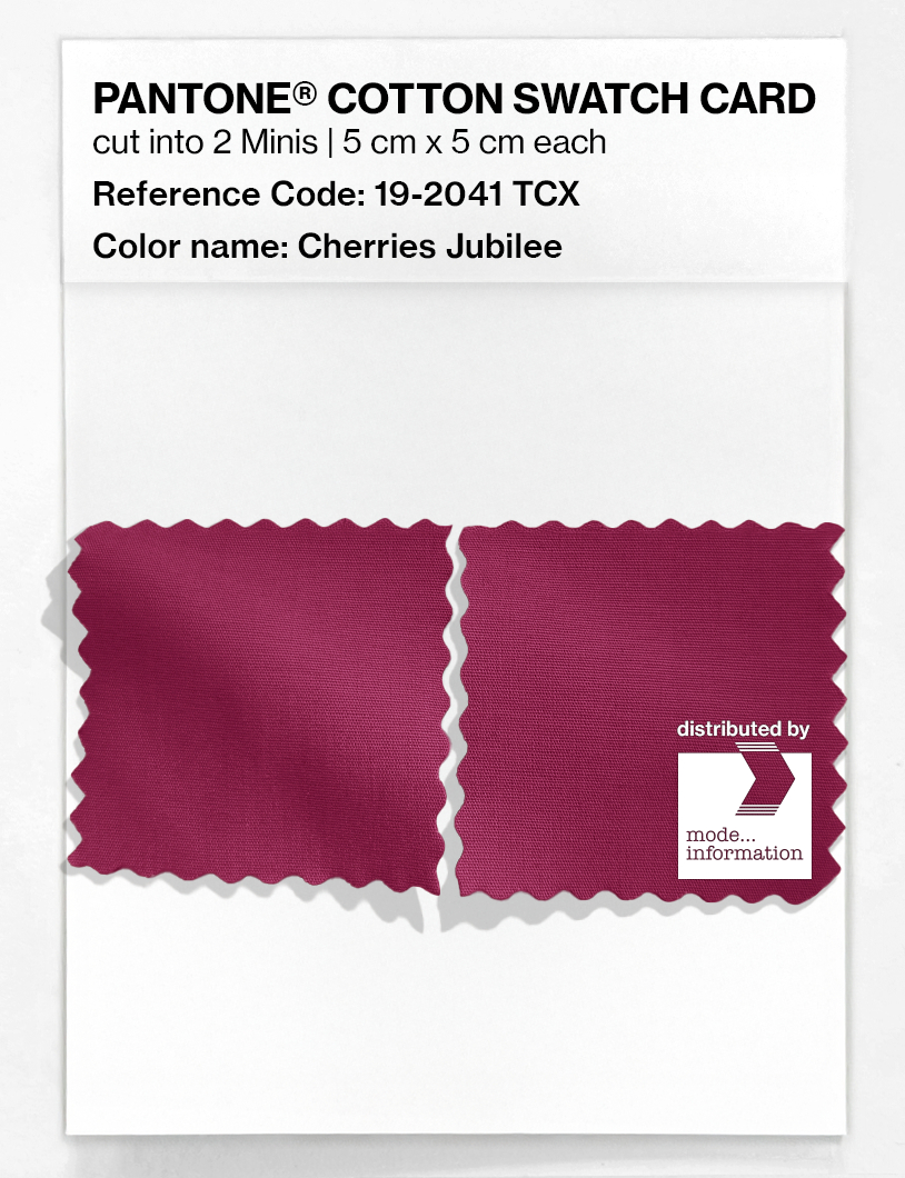 Product image 4 of the product “PANTONE® COTTON SWATCH CARD 19-2041 TCX Cherries Jubilee ”