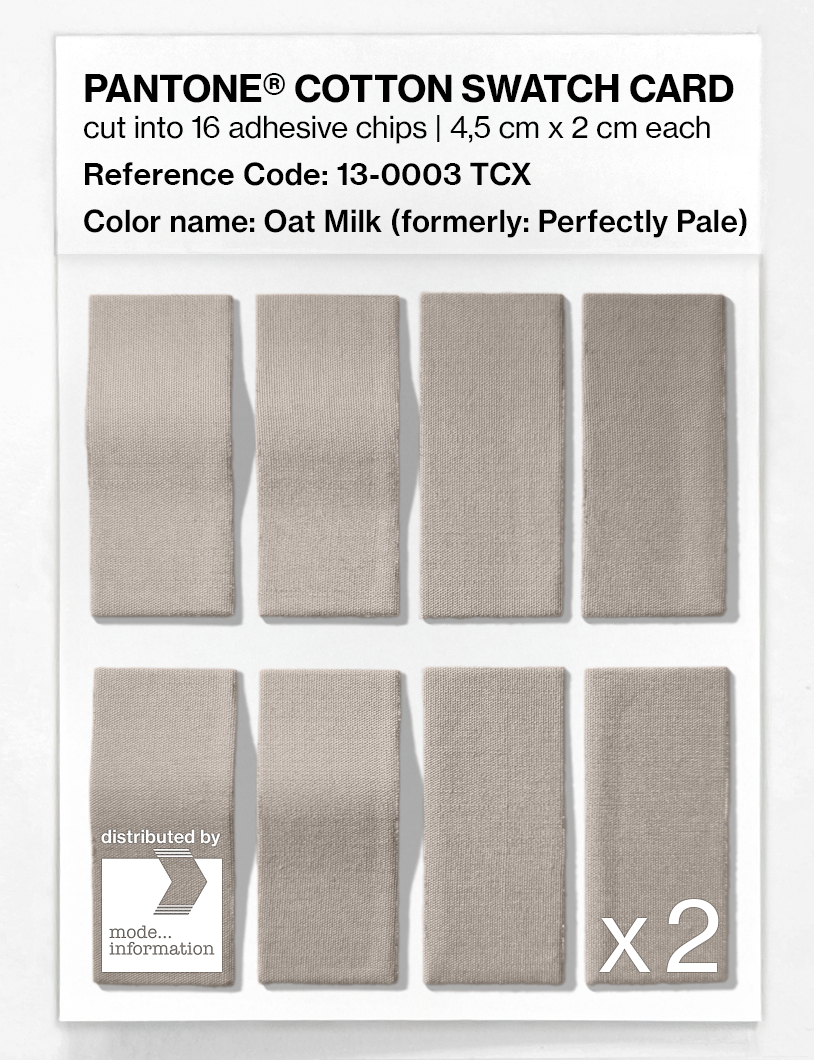Product image 5 of the product “PANTONE® COTTON SWATCH CARD 13-0003 TCX Oat Milk ”