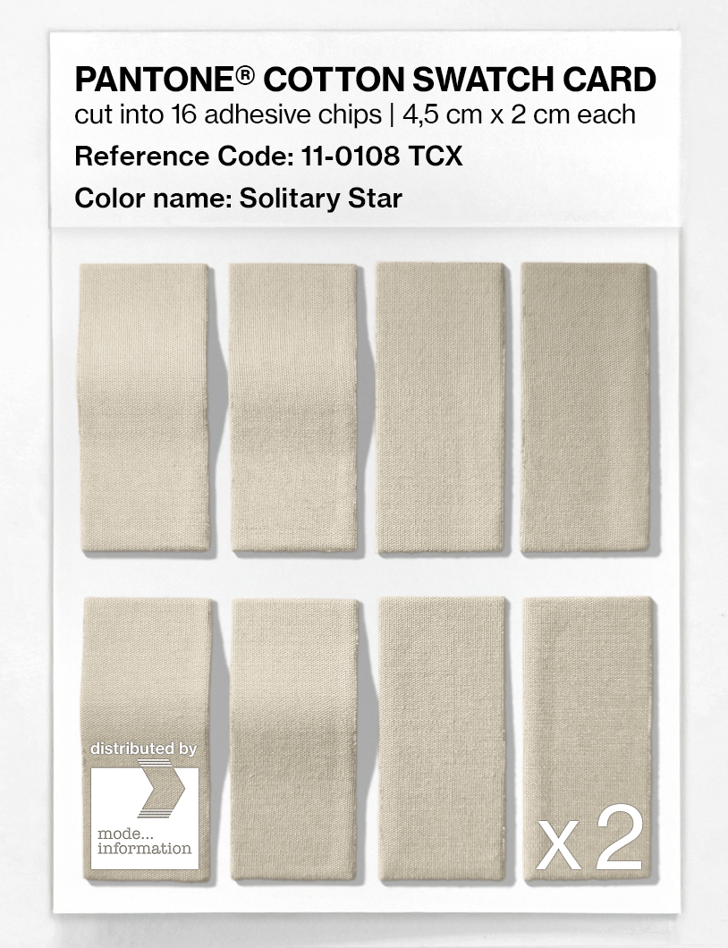 Product image 5 of the product “PANTONE® COTTON SWATCH CARD 11-0108 TCX Solitary Star ”