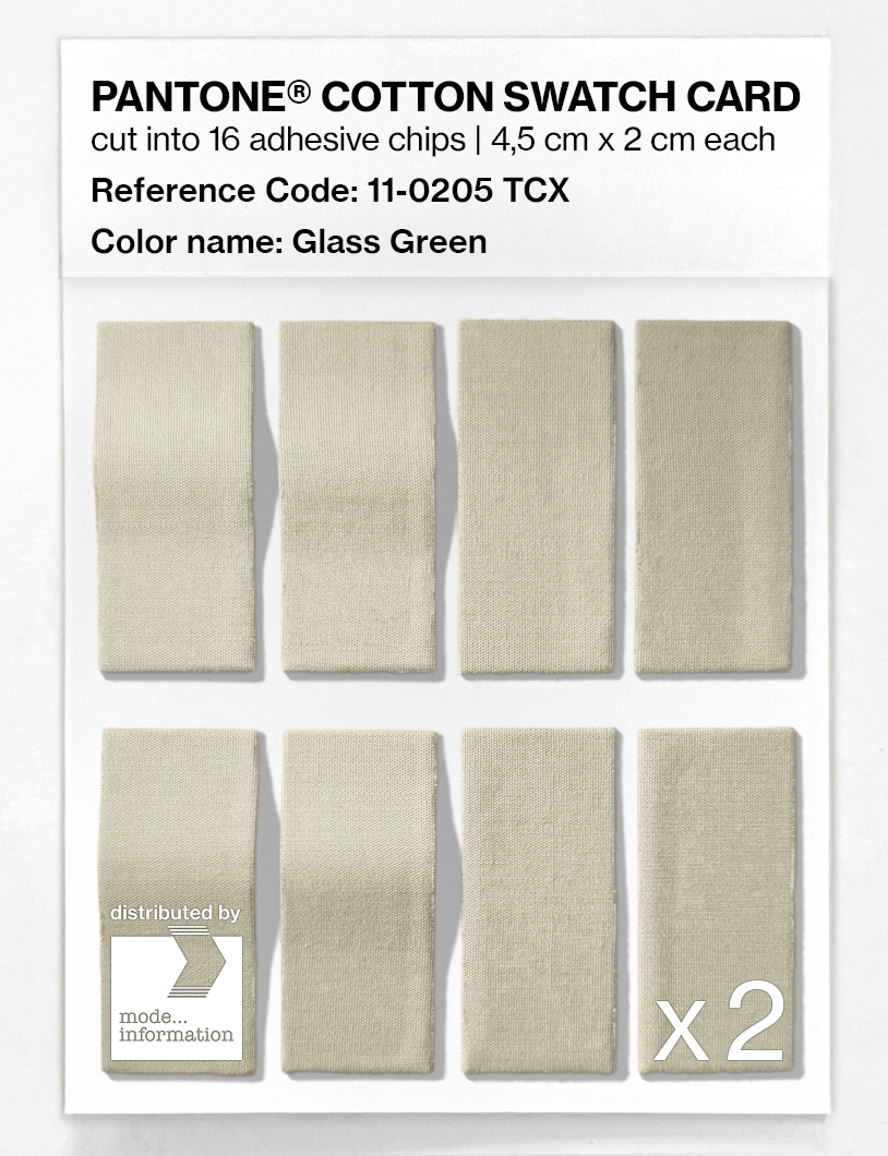 Product image 5 of the product “PANTONE® COTTON SWATCH CARD 11-0205 TCX Glass Green ”