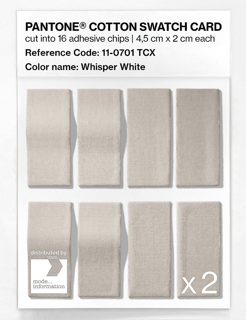 Product image 5 of the product “PANTONE® COTTON SWATCH CARD 11-0701 TCX Whisper White ”