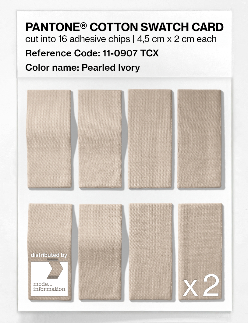 Product image 5 of the product “PANTONE® COTTON SWATCH CARD 11-0907 TCX Pearled Ivory ”