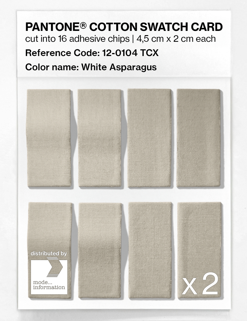 Product image 5 of the product “PANTONE® COTTON SWATCH CARD 12-0104 TCX White Asparagus ”