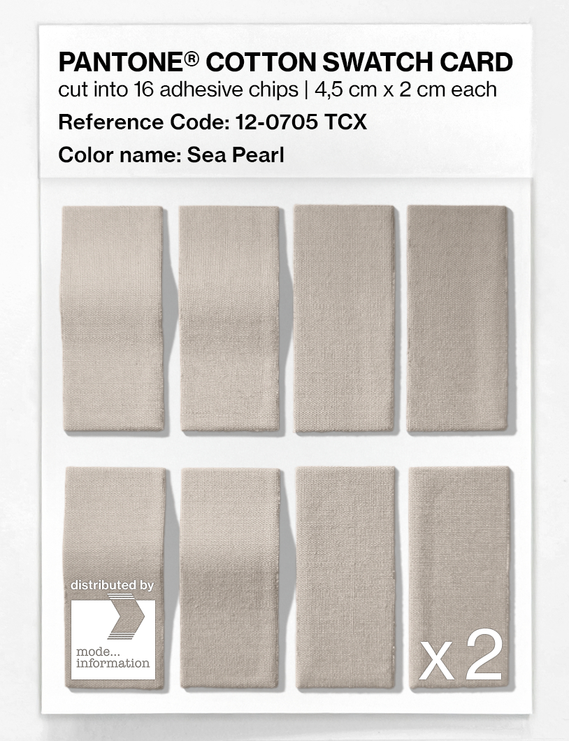 Product image 5 of the product “PANTONE® COTTON SWATCH CARD 12-0705 TCX Sea Pearl ”