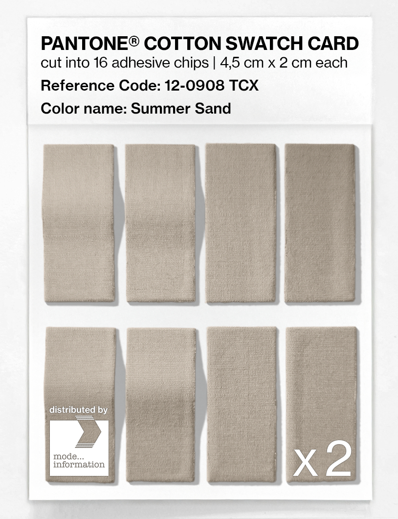 Product image 5 of the product “PANTONE® COTTON SWATCH CARD 12-0908 TCX Summer Sand ”