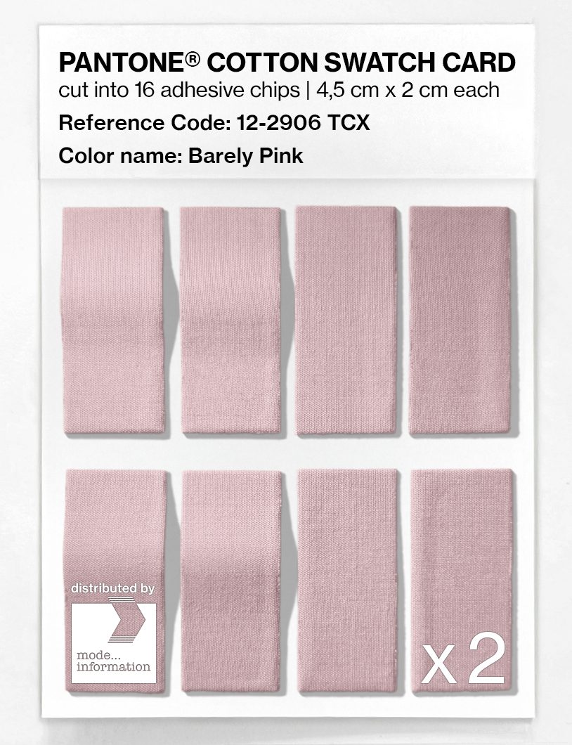 Product image 5 of the product “PANTONE® COTTON SWATCH CARD 12-2906 TCX Barely Pink ”