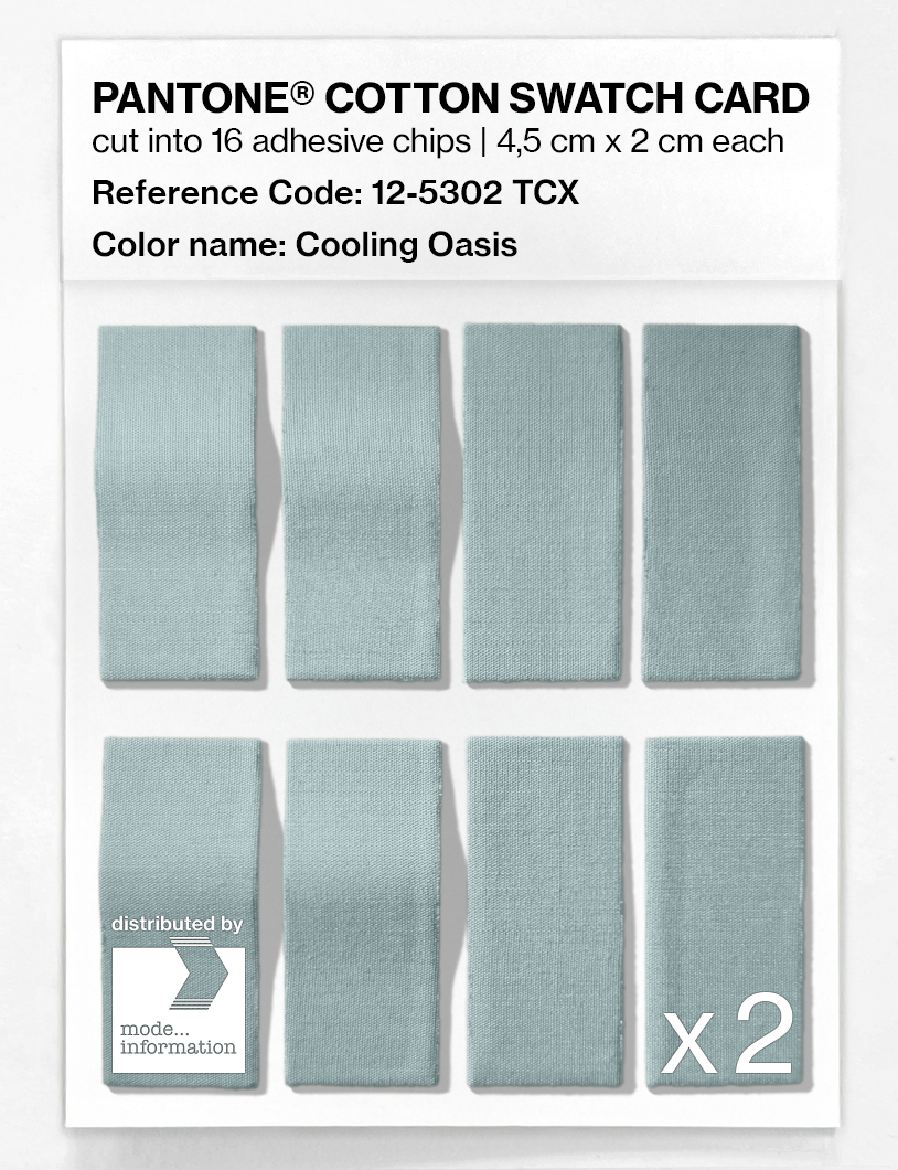 Product image 5 of the product “PANTONE® COTTON SWATCH CARD 12-5302 TCX Cooling Oasis ”