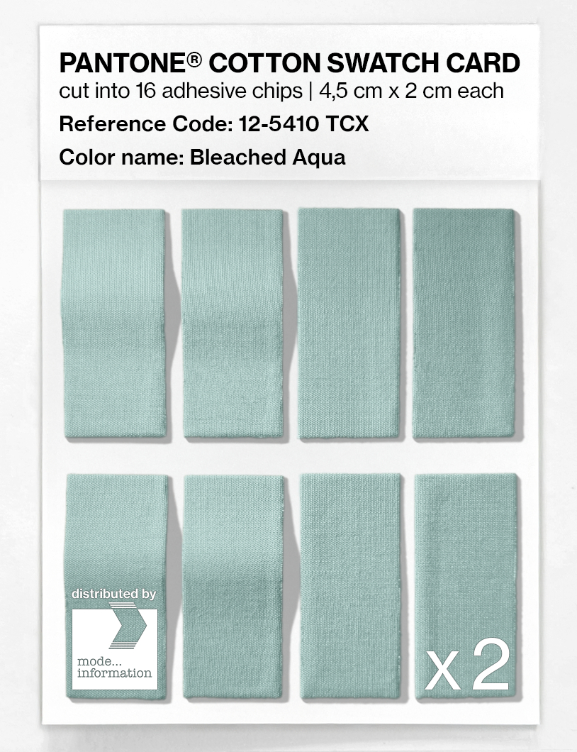 Product image 5 of the product “PANTONE® COTTON SWATCH CARD 12-5410 TCX Bleached Aqua ”