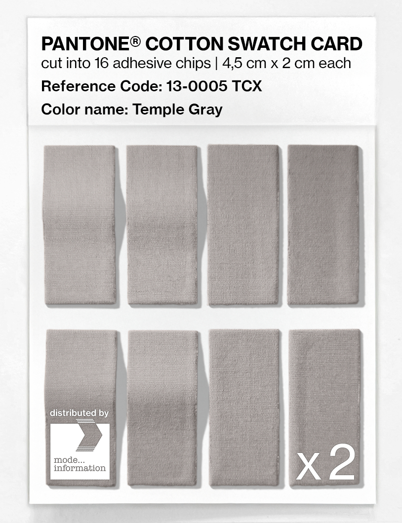 Product image 5 of the product “PANTONE® COTTON SWATCH CARD 13-0005 TCX Temple Gray ”