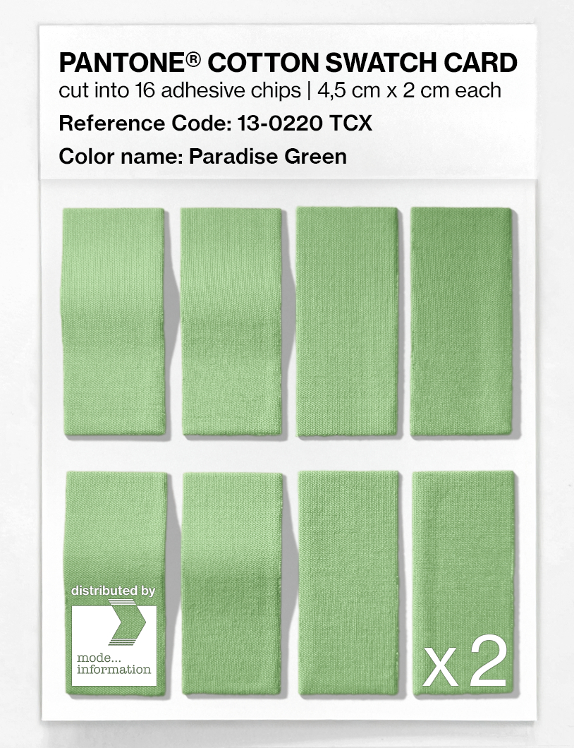 Product image 5 of the product “PANTONE® COTTON SWATCH CARD 13-0220 TCX Paradise Green ”