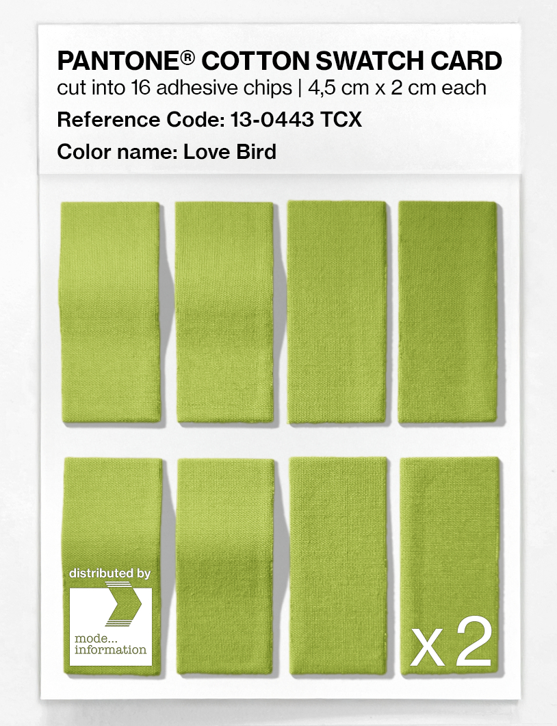 Product image 5 of the product “PANTONE® COTTON SWATCH CARD 13-0443 TCX Love Bird ”