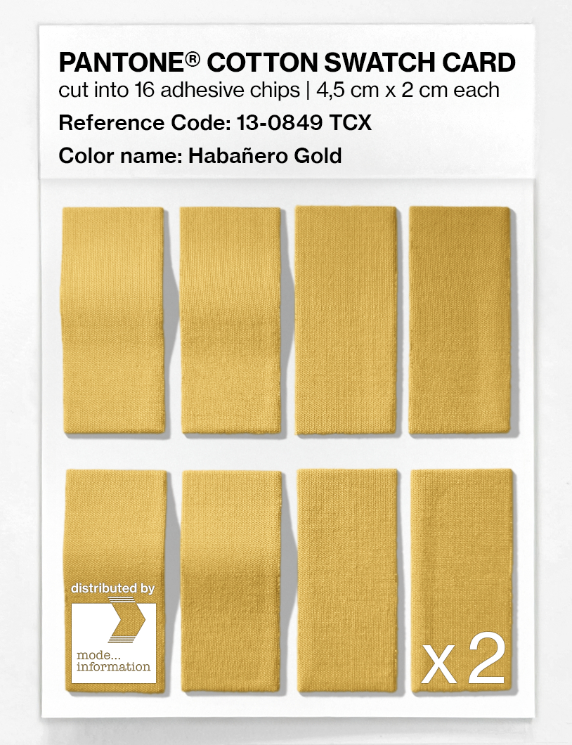 Product image 5 of the product “PANTONE® COTTON SWATCH CARD 13-0849 TCX Habañero Gold ”