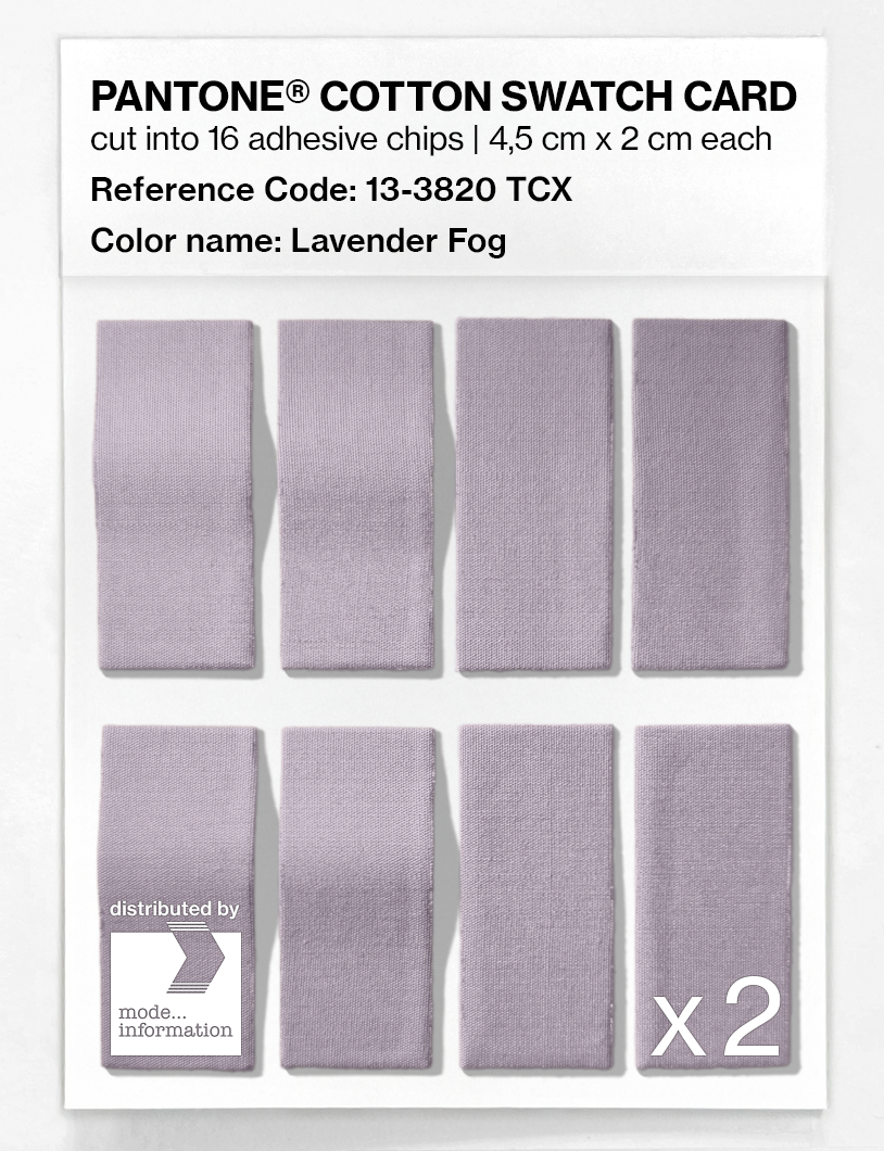 Product image 5 of the product “PANTONE® COTTON SWATCH CARD 13-3820 TCX Lavender Fog ”