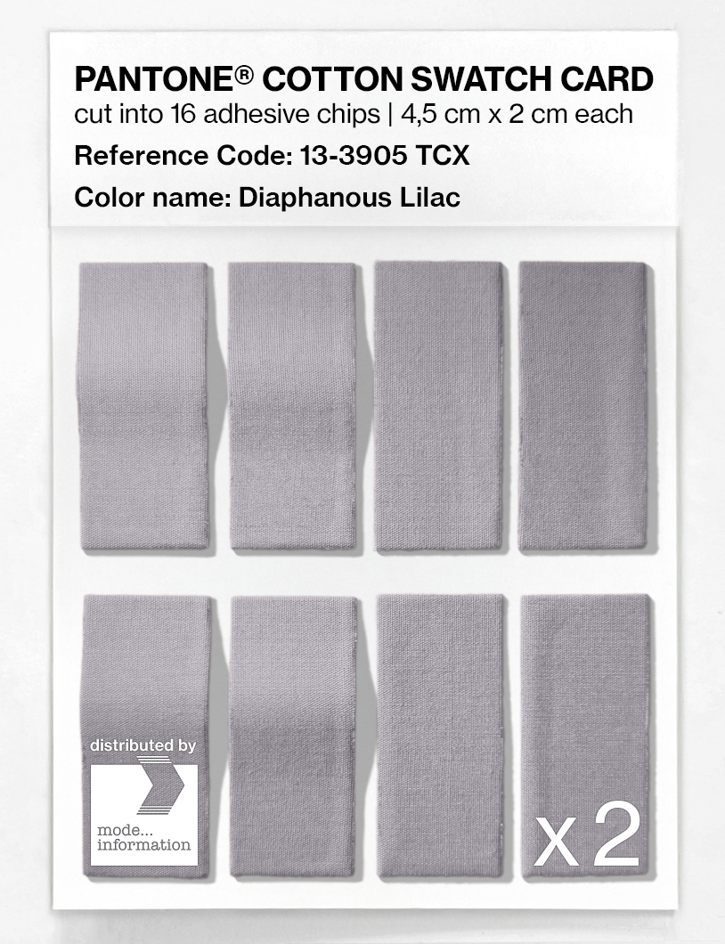 Product image 5 of the product “PANTONE® COTTON SWATCH CARD 13-3905 TCX Diaphanous Lilac ”