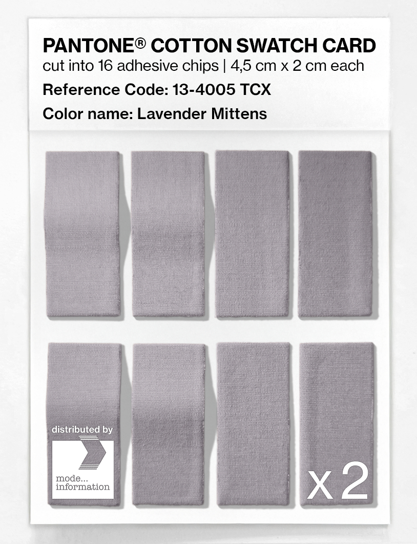 Product image 5 of the product “PANTONE® COTTON SWATCH CARD 13-4005 TCX Lavender Mittens ”