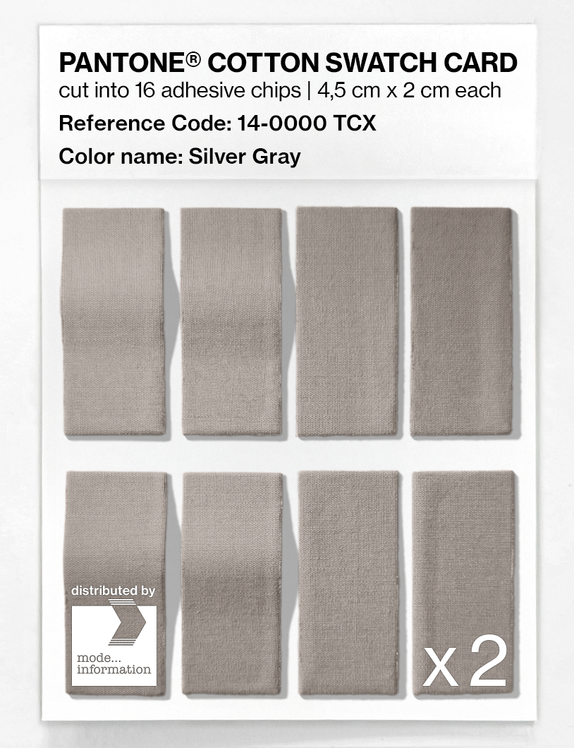 Product image 5 of the product “PANTONE® COTTON SWATCH CARD 14-0000 TCX Silver Gray ”