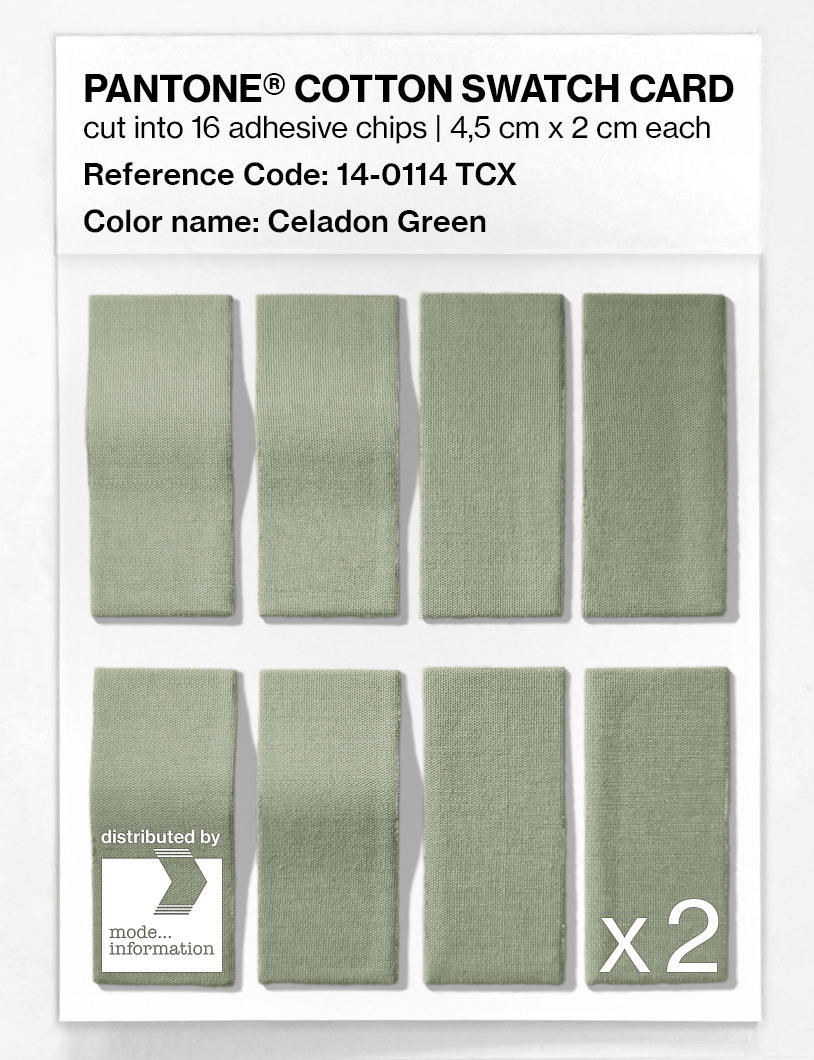Product image 5 of the product “PANTONE® COTTON SWATCH CARD 14-0114 TCX Celadon Green ”