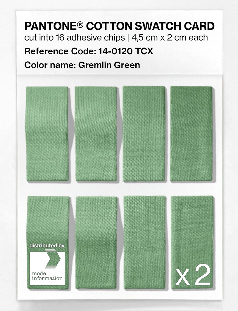 Product image 5 of the product “PANTONE® COTTON SWATCH CARD 14-0120 TCX Gremlin Green ”