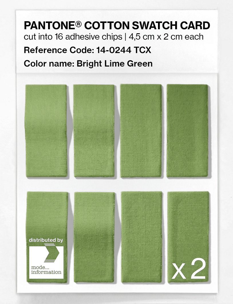Product image 5 of the product “PANTONE® COTTON SWATCH CARD 14-0244 TCX Bright Lime Green ”