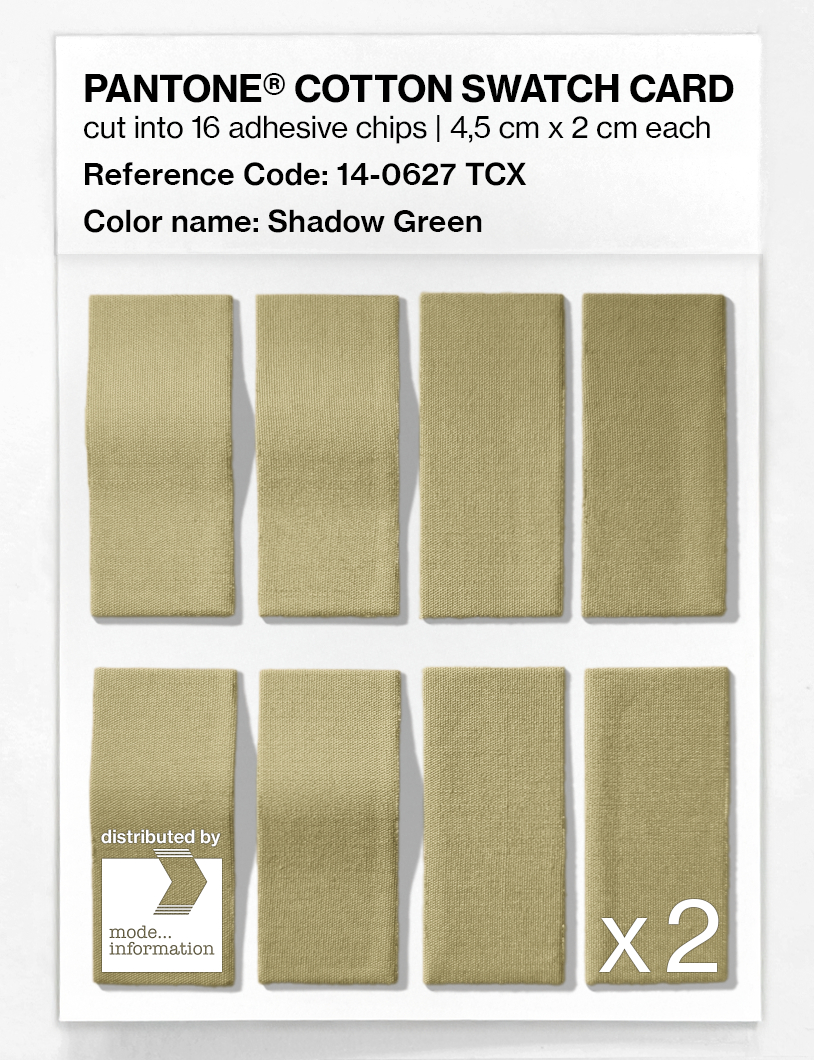 Product image 5 of the product “PANTONE® COTTON SWATCH CARD 14-0627 TCX Shadow Green ”