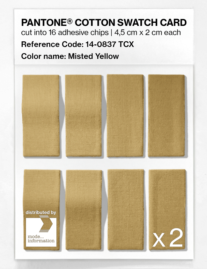 Product image 5 of the product “PANTONE® COTTON SWATCH CARD 14-0837 TCX Misted Yellow ”