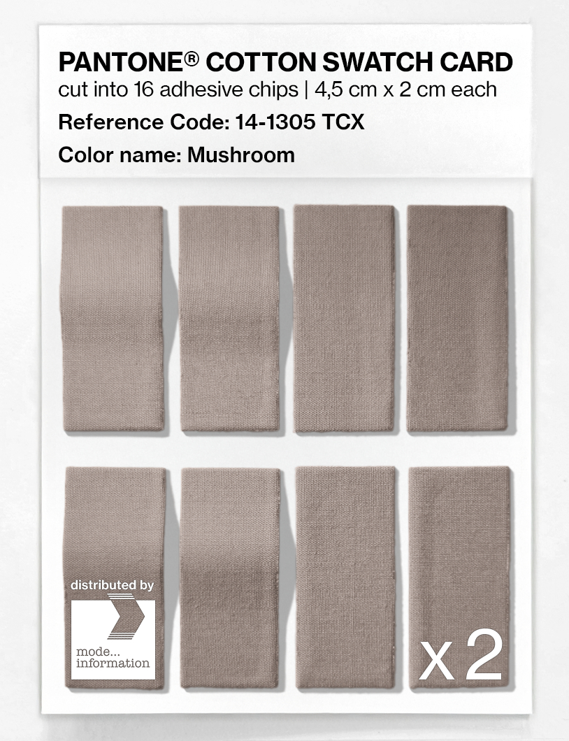 Product image 5 of the product “PANTONE® COTTON SWATCH CARD 14-1305 TCX Mushroom ”