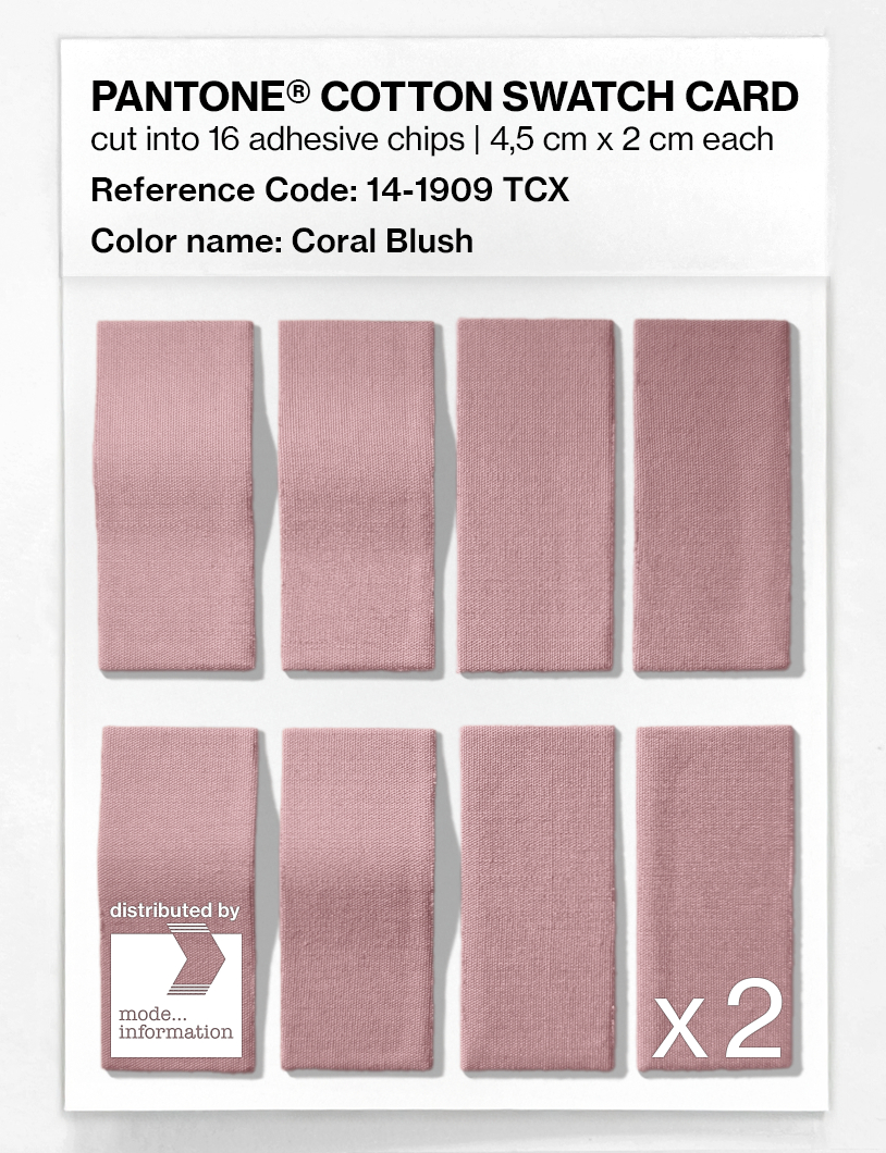 Product image 5 of the product “PANTONE® COTTON SWATCH CARD 14-1909 TCX Coral Blush ”