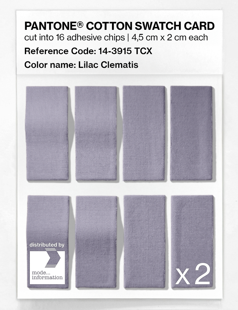 Product image 5 of the product “PANTONE® COTTON SWATCH CARD 14-3915 TCX Lilac Clematis ”