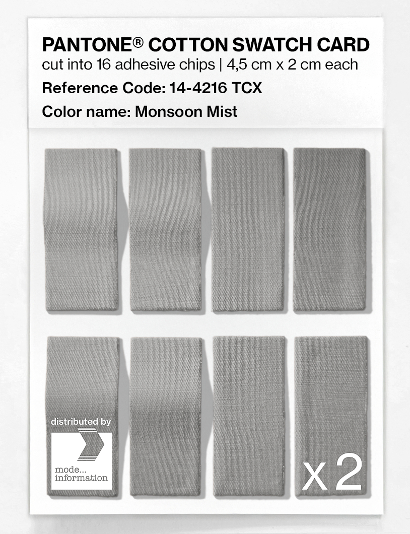Product image 5 of the product “PANTONE® COTTON SWATCH CARD 14-4216 TCX Monsoon Mist ”