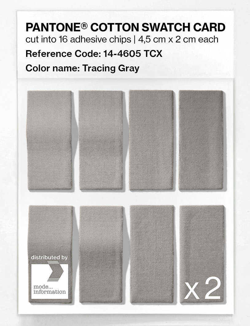 Product image 5 of the product “PANTONE® COTTON SWATCH CARD 14-4605 TCX Tracing Gray ”