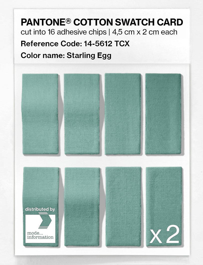 Product image 5 of the product “PANTONE® COTTON SWATCH CARD 14-5612 TCX Starling Egg ”