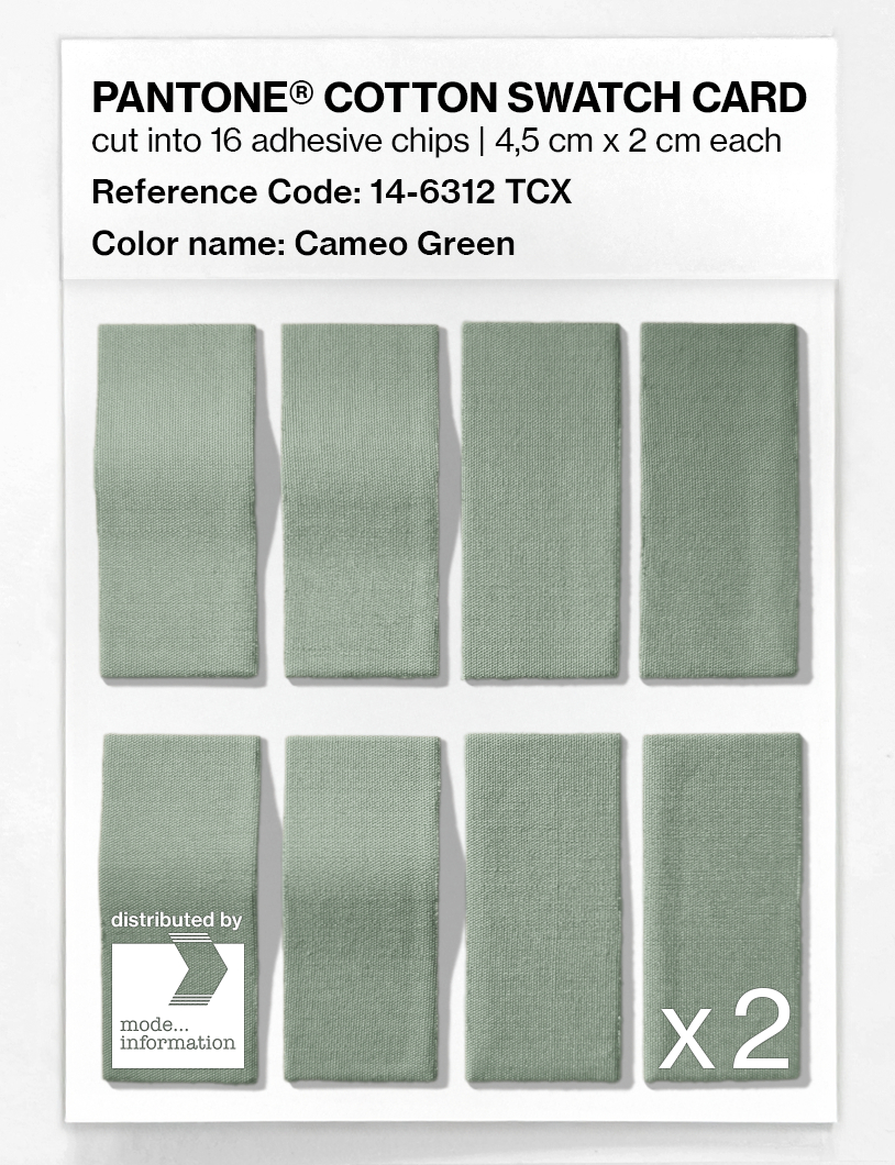 Product image 5 of the product “PANTONE® COTTON SWATCH CARD 14-6312 TCX Cameo Green ”