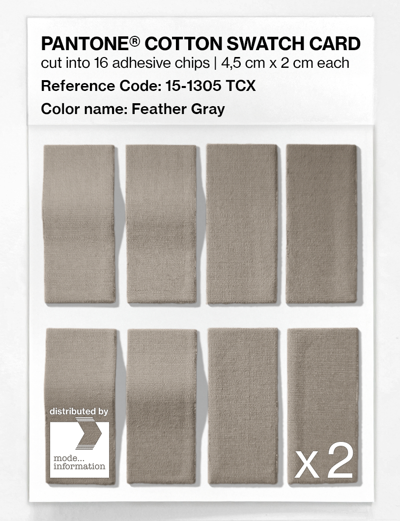 Product image 5 of the product “PANTONE® COTTON SWATCH CARD 15-1305 TCX Feather Gray ”