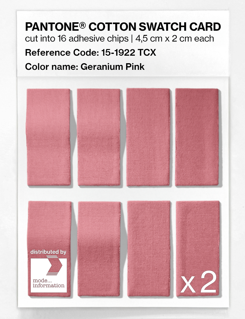Product image 5 of the product “PANTONE® COTTON SWATCH CARD 15-1922 TCX Geranium Pink ”