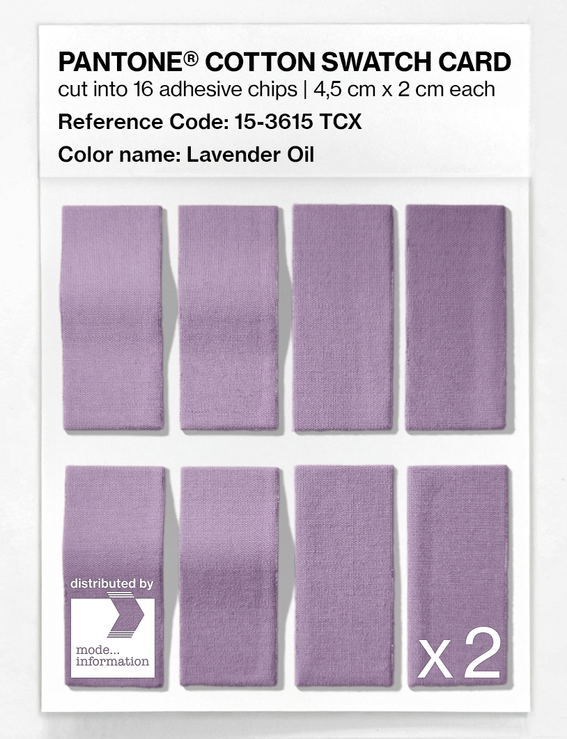 Product image 5 of the product “PANTONE® COTTON SWATCH CARD 15-3615 TCX Lavender Oil ”