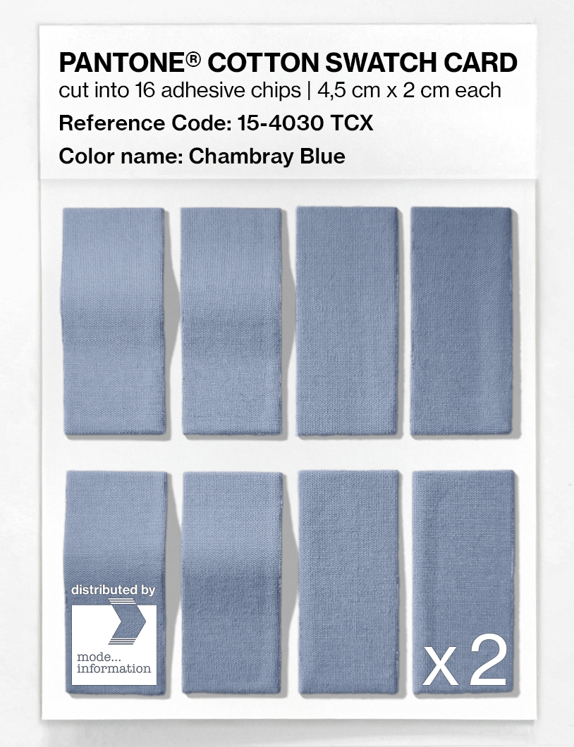 Product image 5 of the product “PANTONE® COTTON SWATCH CARD 15-4030 TCX Chambray Blue ”