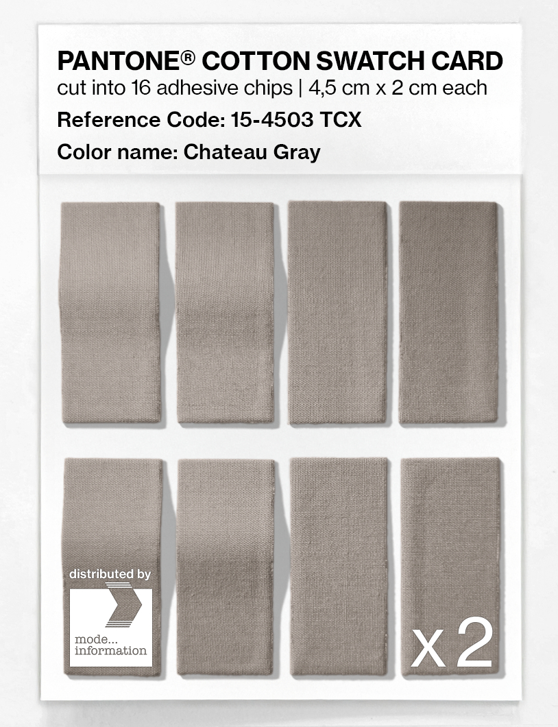 Product image 5 of the product “PANTONE® COTTON SWATCH CARD 15-4503 TCX Chateau Gray ”