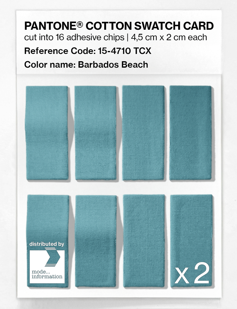 Product image 5 of the product “PANTONE® COTTON SWATCH CARD 15-4710 TCX Barbados Beach ”
