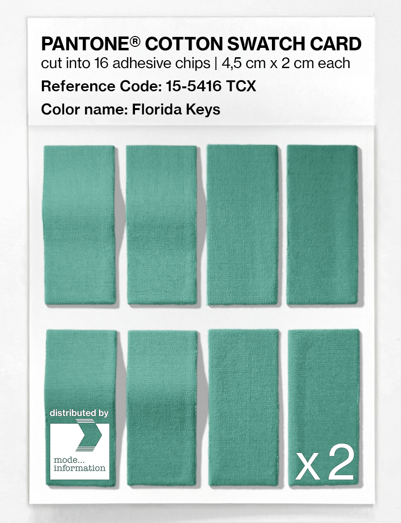 Product image 5 of the product “PANTONE® COTTON SWATCH CARD 15-5416 TCX Florida Keys ”