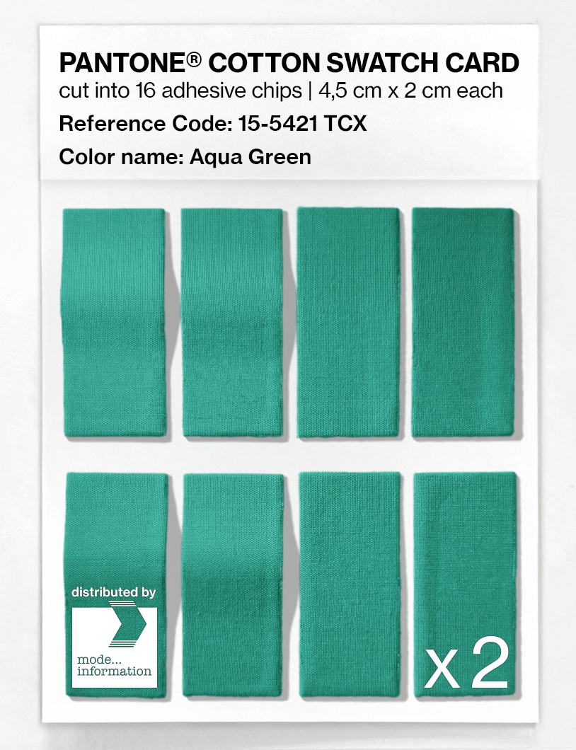 Product image 5 of the product “PANTONE® COTTON SWATCH CARD 15-5421 TCX Aqua Green ”
