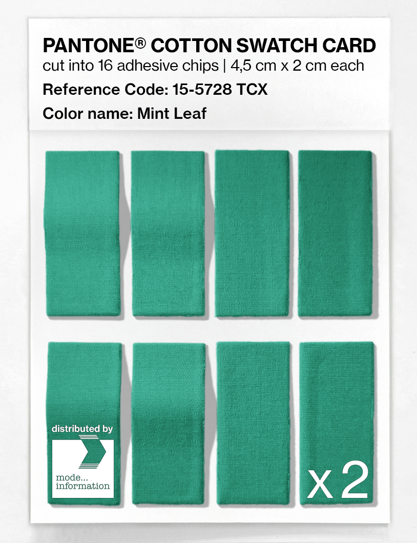 Product image 5 of the product “PANTONE® COTTON SWATCH CARD 15-5728 TCX Mint Leaf ”