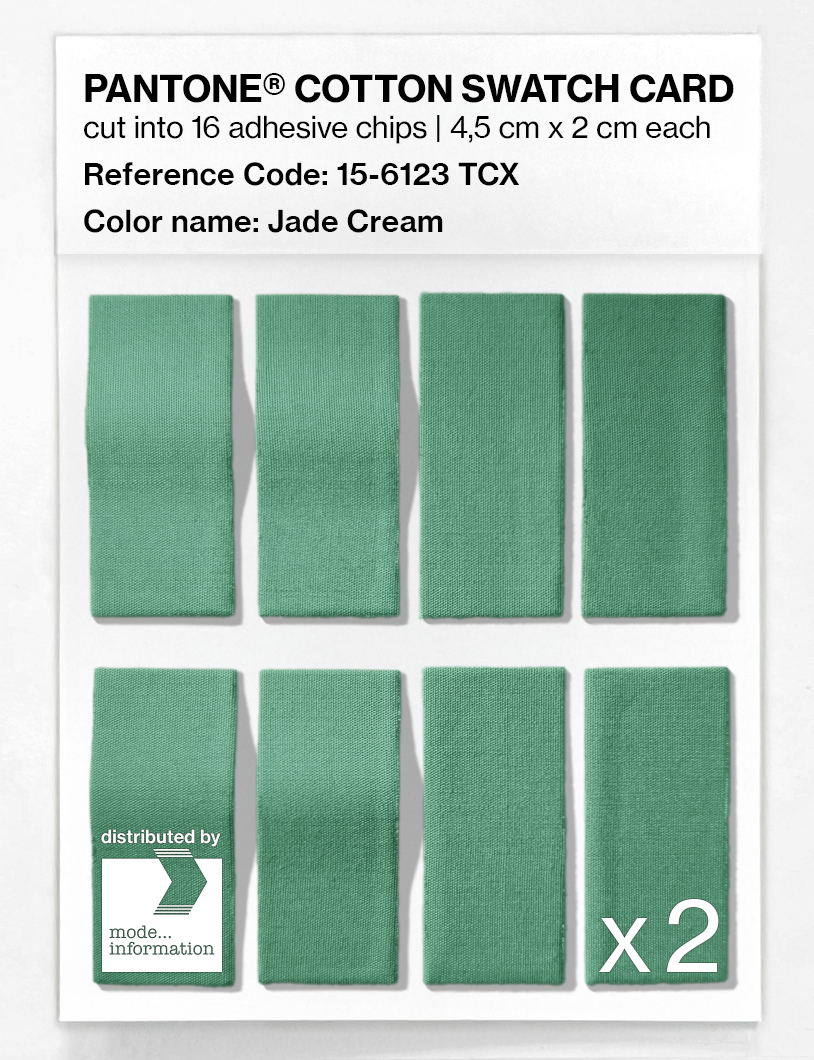 Product image 5 of the product “PANTONE® COTTON SWATCH CARD 15-6123 TCX Jade Cream ”