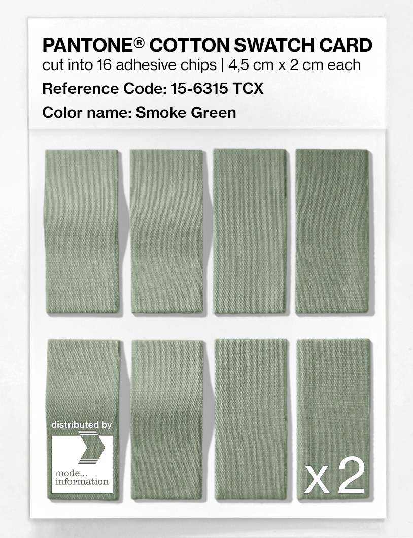 Product image 5 of the product “PANTONE® COTTON SWATCH CARD 15-6315 TCX Smoke Green ”