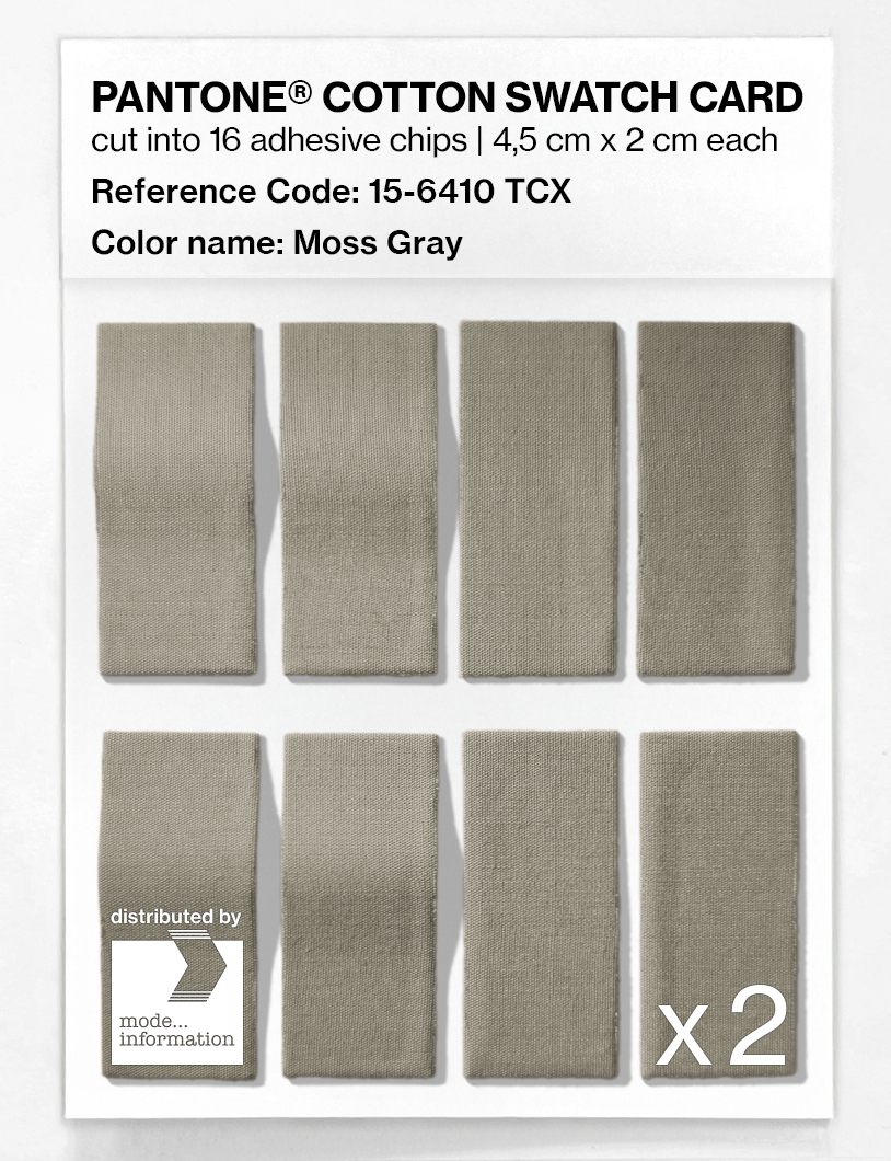 Product image 5 of the product “PANTONE® COTTON SWATCH CARD 15-6410 TCX Moss Gray ”