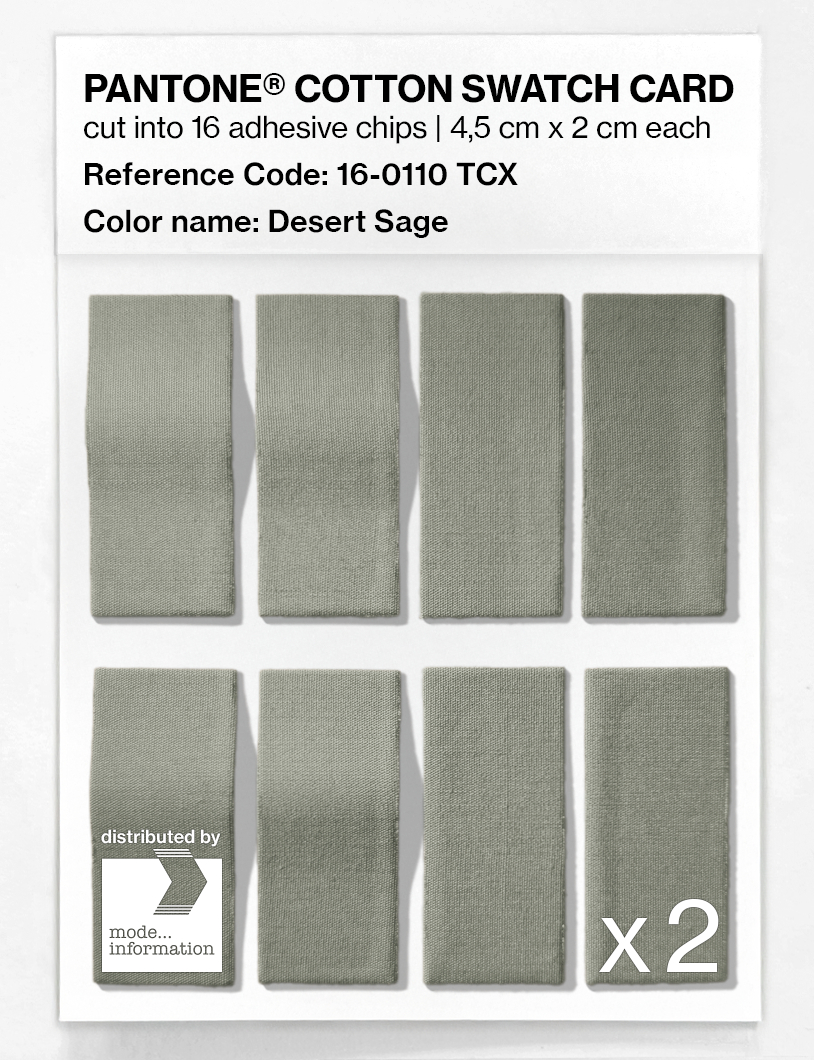 Product image 5 of the product “PANTONE® COTTON SWATCH CARD 16-0110 TCX Desert Sage ”