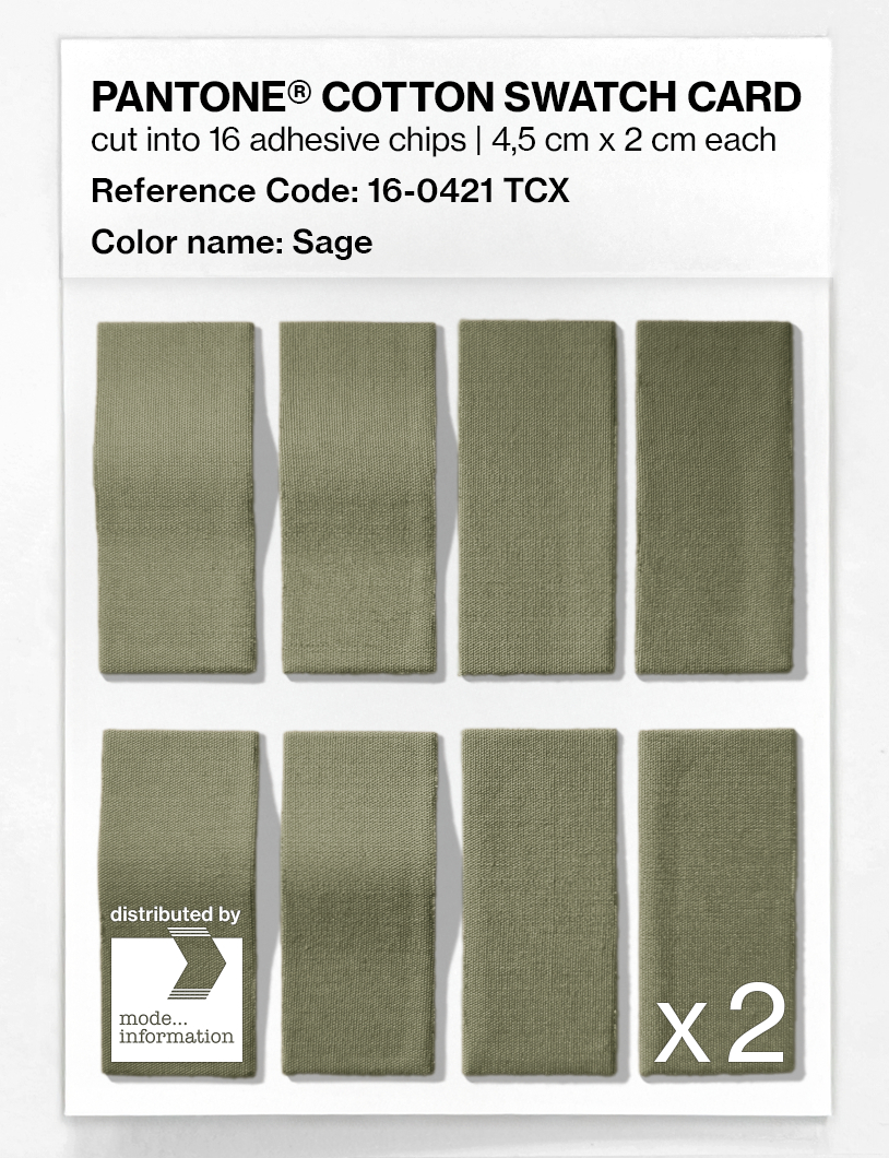 Product image 5 of the product “PANTONE® COTTON SWATCH CARD 16-0421 TCX Sage ”