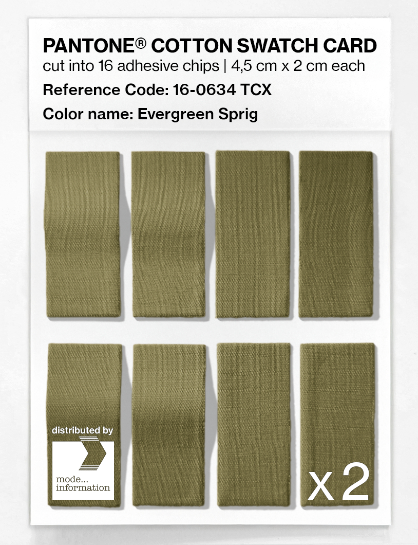 Product image 5 of the product “PANTONE® COTTON SWATCH CARD 16-0634 TCX Evergreen Sprig ”
