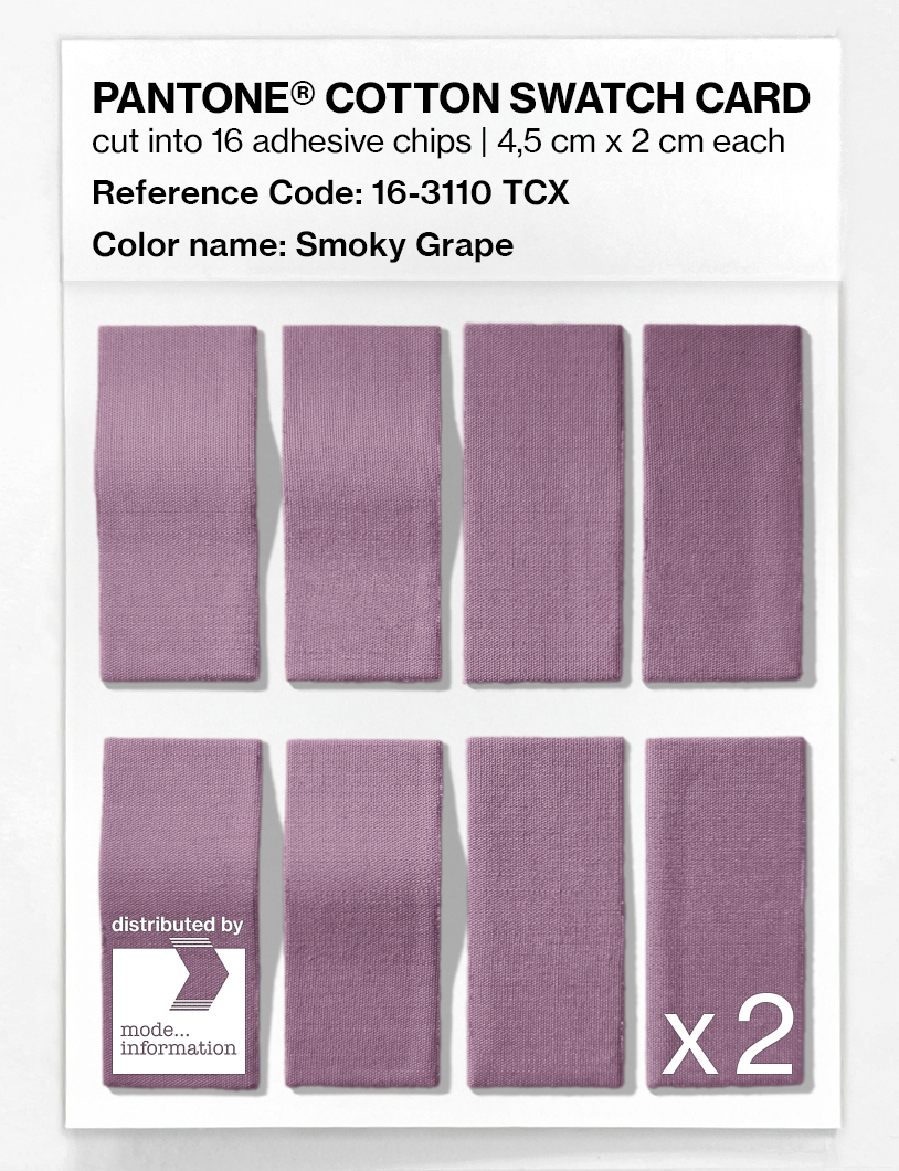 Product image 5 of the product “PANTONE® COTTON SWATCH CARD 16-3110 TCX Smoky Grape ”