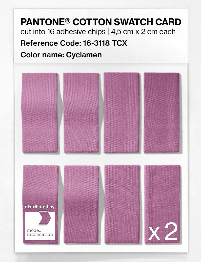 Product image 5 of the product “PANTONE® COTTON SWATCH CARD 16-3118 TCX Cyclamen ”